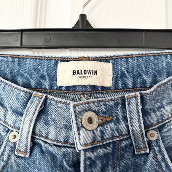 Baldwin Therese High Rise Classic Straight in Pure Wash Denim Jeans Women 26 - Picture 7 of 12